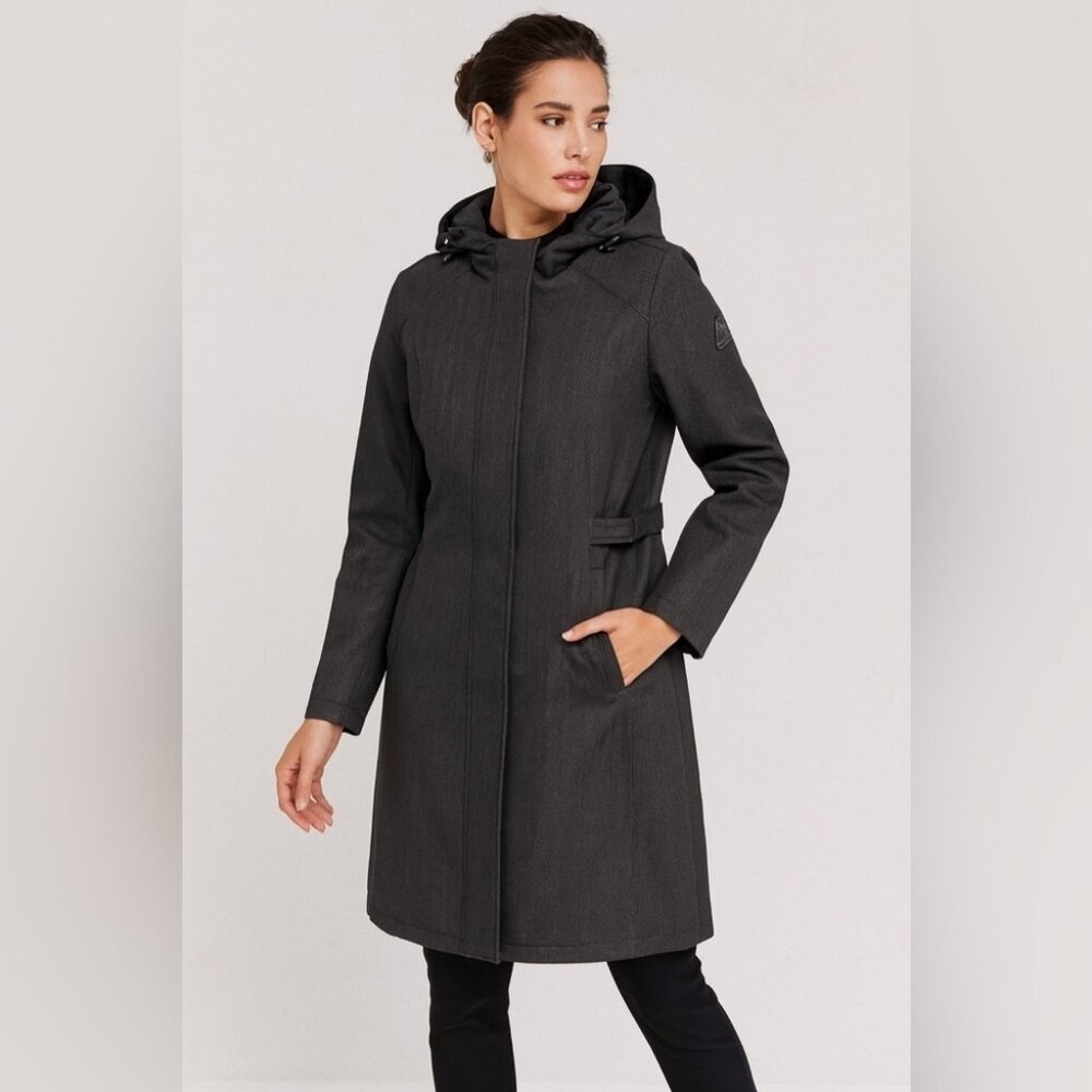 Gotcha Glacier Gray Herringbone Parka Women’s Size M Waterproof Hooded Coat